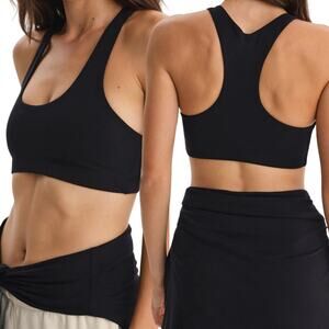 NWT MATE the Label Organic Stretch Sports Bra – Jet Black – Size XS – Retail $58